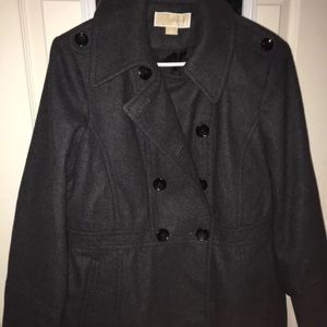 Micheal Kors Woman Coat Size L Gray Wool Material